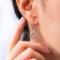 925 Sterling Silver Rose Gold Plated Viking Yggdrasil Tree of Life Cubic Zirconia Earrings Set