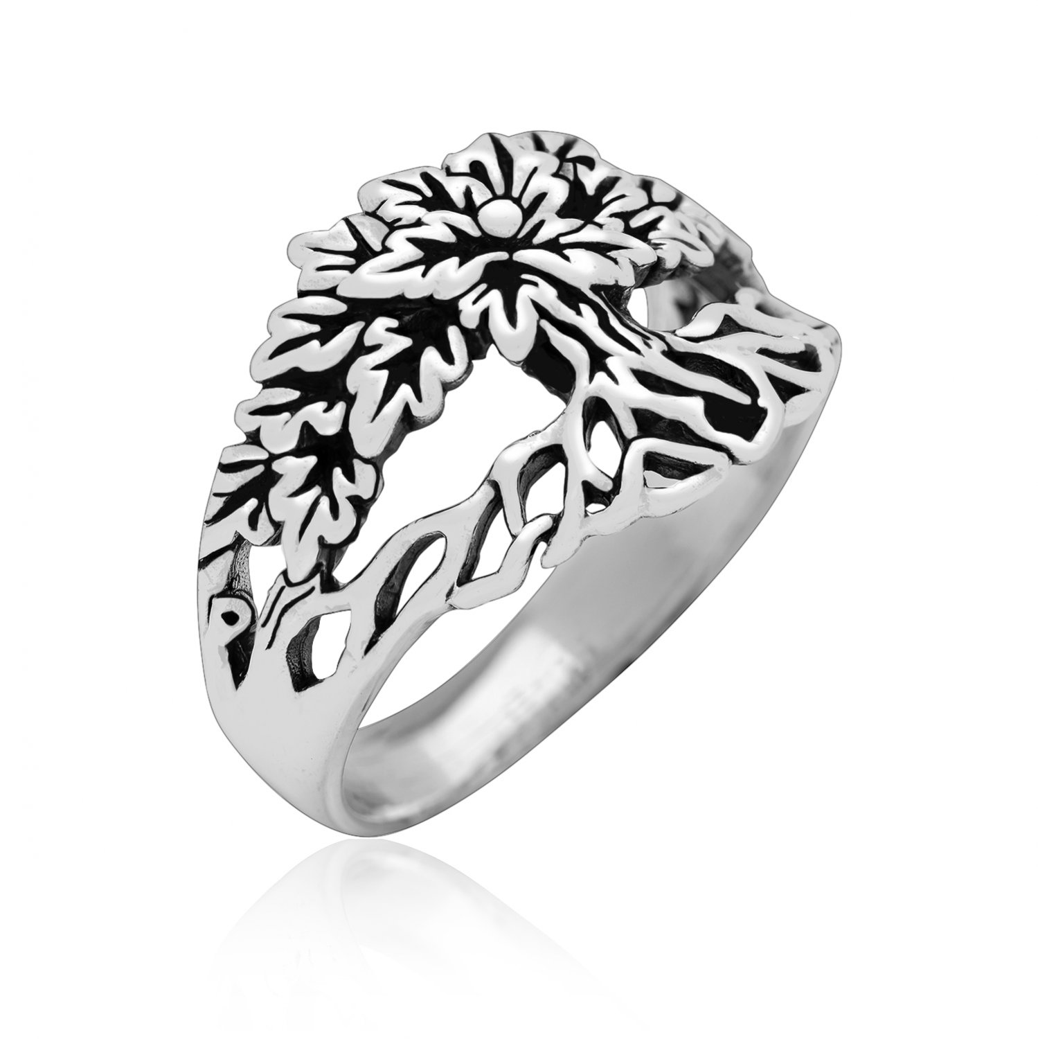 925 Sterling Silver Tree of Life Viking Yggdrasil Pagan Unisex Ring