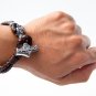 Stainless Steel Viking Thor Hammer Mjolnir Antique Brown Leather Bracelet