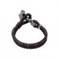Stainless Steel Viking Thor Hammer Mjolnir Antique Brown Leather Bracelet