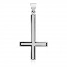 925 Sterling Silver Reversed Inverted St Peter Petrine Cross Satanic Lucifer Pendant