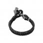 Stainless Steel Viking Thor Hammer Mjolnir Black Leather Bracelet
