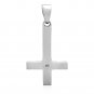 925 Sterling Silver Inverted St Peter Petrine Cross Satanic Black Enamel Pendant