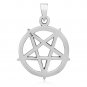 925 Sterling Silver Satanic Pentagram Pentacle Occult Pendant