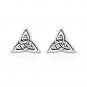 925 Sterling Silver Celtic Irish Trinity Knot Triquetra Pagan Stud Earrings Set