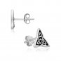 925 Sterling Silver Celtic Irish Trinity Knot Triquetra Pagan Stud Earrings Set