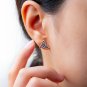 925 Sterling Silver Celtic Irish Trinity Knot Triquetra Pagan Stud Earrings Set