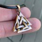Handcrafted Bronze Norse Valknut Knot Viking Pagan Jewelry Charm Pendant