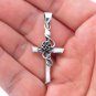 925 Sterling Silver Rose Floral Cross Rosicrucian Esoteric Alchemy Hermetic Pendant