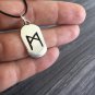 925 Sterling Silver Viking Runic Mannaz Futhark Letter Antique Finish Pendant