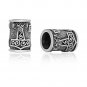 925 Sterling Silver Viking Thor Hammer Mjolnir Beard Hair Bead Dreadlocks