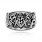 925 Sterling Silver Master Blue Lodge Mason Masonic Cigar Band Style Ring