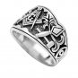 925 Sterling Silver Master Blue Lodge Mason Masonic Cigar Band Style Ring