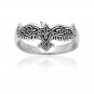 925 Sterling Silver Viking Raven Celtic Knotwork Pagan Unisex Ring