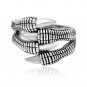 925 Sterling Silver Viking Dragon Jormungand Nidhogg Claw Goth Ring