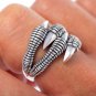 925 Sterling Silver Viking Dragon Jormungand Nidhogg Claw Goth Ring