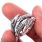 925 Sterling Silver Viking Dragon Jormungand Nidhogg Claw Goth Ring