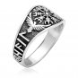 925 Sterling Silver Viking Vegvisir Compass Raven Runes Band Ring