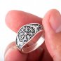 925 Sterling Silver Viking Vegvisir Compass Raven Runes Band Ring