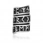 925 Sterling Silver Viking Beard Hair Bead Dreadlocks with Runes