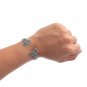 925 Sterling Silver Old Norse Runes Futhark Celtic Triquetra Knot Viking Bangle Bracelet