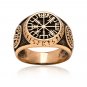 Viking Vegvisir Compass Old Norse Runes Legendary Ring Handcrafted from Bronze