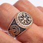 Viking Vegvisir Compass Old Norse Runes Legendary Ring Handcrafted from Bronze