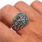 925 Sterling Silver Pentagram Pentacle Wiccan Star Signet Gothic Ring