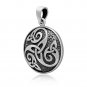 925 Sterling Silver Celtic Triskele Triskelion Knot Pagan Amulet Pendant