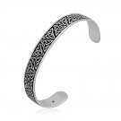 925 Sterling Silver Celtic Triquetra Infinity Knots Pagan Bangle Bracelet