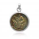 925 Sterling Silver and Brass Pisidia Selge Stater Ancient Greek Coin Pendant