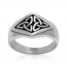 925 Sterling Silver Celtic Triquetra Knots Knotwork Pagan Unisex Ring