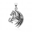 925 Sterling Silver Ancient Greek Mythology Pegasus Flying Winged Horse Pendant