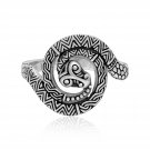 925 Sterling Silver Greek Ouroboros Uroboros Snake Infinity Eating Tail Ring