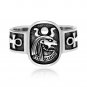 925 Sterling Silver Royal Wadjet Lion Goddess Sekhmet Ankh Egyptian Ring