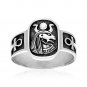 925 Sterling Silver Royal Wadjet Lion Goddess Sekhmet Ankh Egyptian Ring