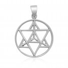 925 Sterling Silver Merkabah Merkaba Chariot Mysticism Hebrew Symbol Pendant