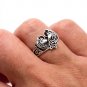 925 Sterling Silver Viking Pair of Wolves Fenrir Triquetra Wolf Pagan Jewelry Ring