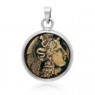 925 Sterling Silver and Brass Lucania Thourioi Athena Ancient Greek Stater Coin Pendant