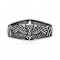 925 Sterling Silver Viking Raven Heil Odin Old Norse Runes Futhark Script Band Ring