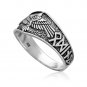 925 Sterling Silver Viking Raven Heil Odin Old Norse Runes Futhark Script Band Ring