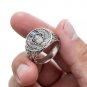 925 Sterling Silver Ancient Sacred Winged Scarab Beetle Anubis Turquoise Egyptian Ring