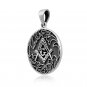 925 Sterling Silver Freemason Masonic Illuminati Brotherhood Freemasonry Square & Compass Pendant