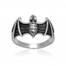 925 Sterling Silver Flying Bat Vampire Gothic Rock Biker Handcrafted Ring