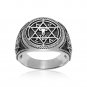 925 Sterling Silver Goetia Hexagram Seal of Solomon Star of David Hermetic Judaica Ring