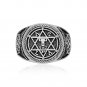 925 Sterling Silver Goetia Hexagram Seal of Solomon Star of David Hermetic Judaica Ring
