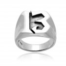 925 Sterling Silver Biker Outlaw Symbol Lucky Number 13 Gothic Men's Ring