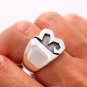 925 Sterling Silver Biker Outlaw Symbol Lucky Number 13 Gothic Men's Ring