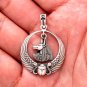 925 Sterling Silver Egyptian Egypt Anubis God Ankh Scarab Wings Charm Pendant