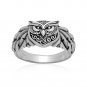 925 Sterling Silver Owl Bird Head Symbol Of Wisdom Biker Gothic Handcrafted Ring